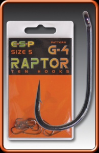 Крючки карповые ESP Raptor G4 10шт. (размер 7 D/EHRG407)