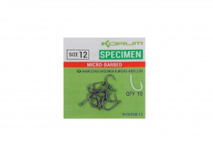 Крючки Korum Xpert Specimen Hook Micro Barbed 10 шт (размер 12 P/KHXSNB/12)