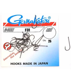 Крючки Gamakatsu F31 Black уп.25 шт. (размер 10 N/146653-01000-00000)
