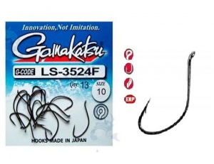 Крючки Gamakatsu LS-3524F New Label Eyed Hooks Black уп.13 шт.
