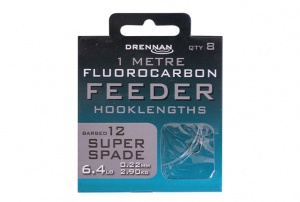 Готовый поводок Drennan Fluorocarbon Feeder Hooklenght Super Spade (размер 14 D/HNFFSSPM14)