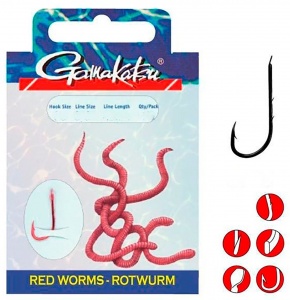 Готовый поводок Gamakatsu Booklet Red Worm 5260R 75см 