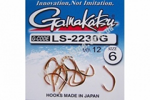 Крючки Gamakatsu LS-2230G цвет золото уп.12 шт. (размер 14 N/149000/14)